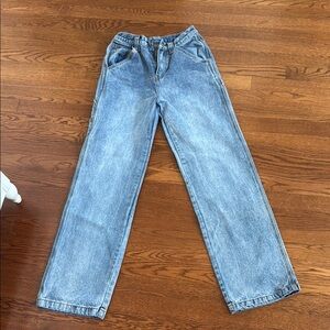 Brandy Melville Blue Flare Wide Leg Jeans